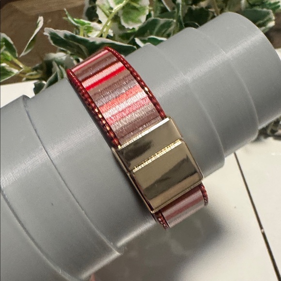 Pomina Red Multicolor Striped Enamel Cuff Bracelet Magnetic Closure (BR1010/2) - Picture 3 of 3